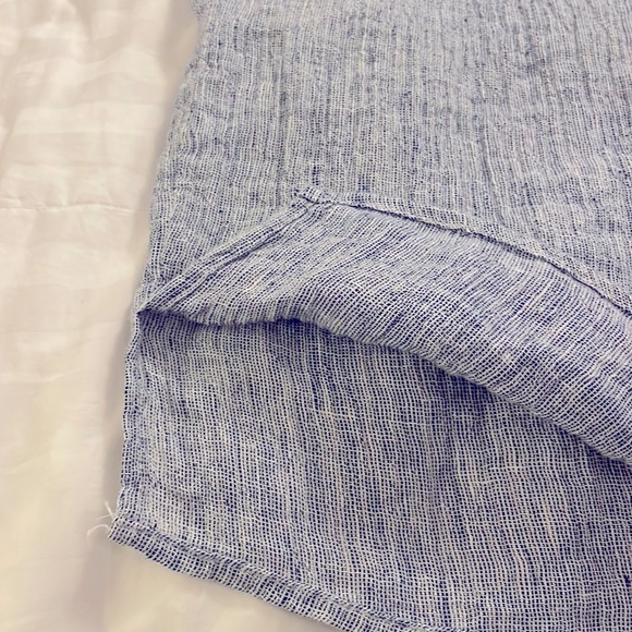 Tahari 100% linen oversized slouchy button down shirt size M - Picture 7 of 9